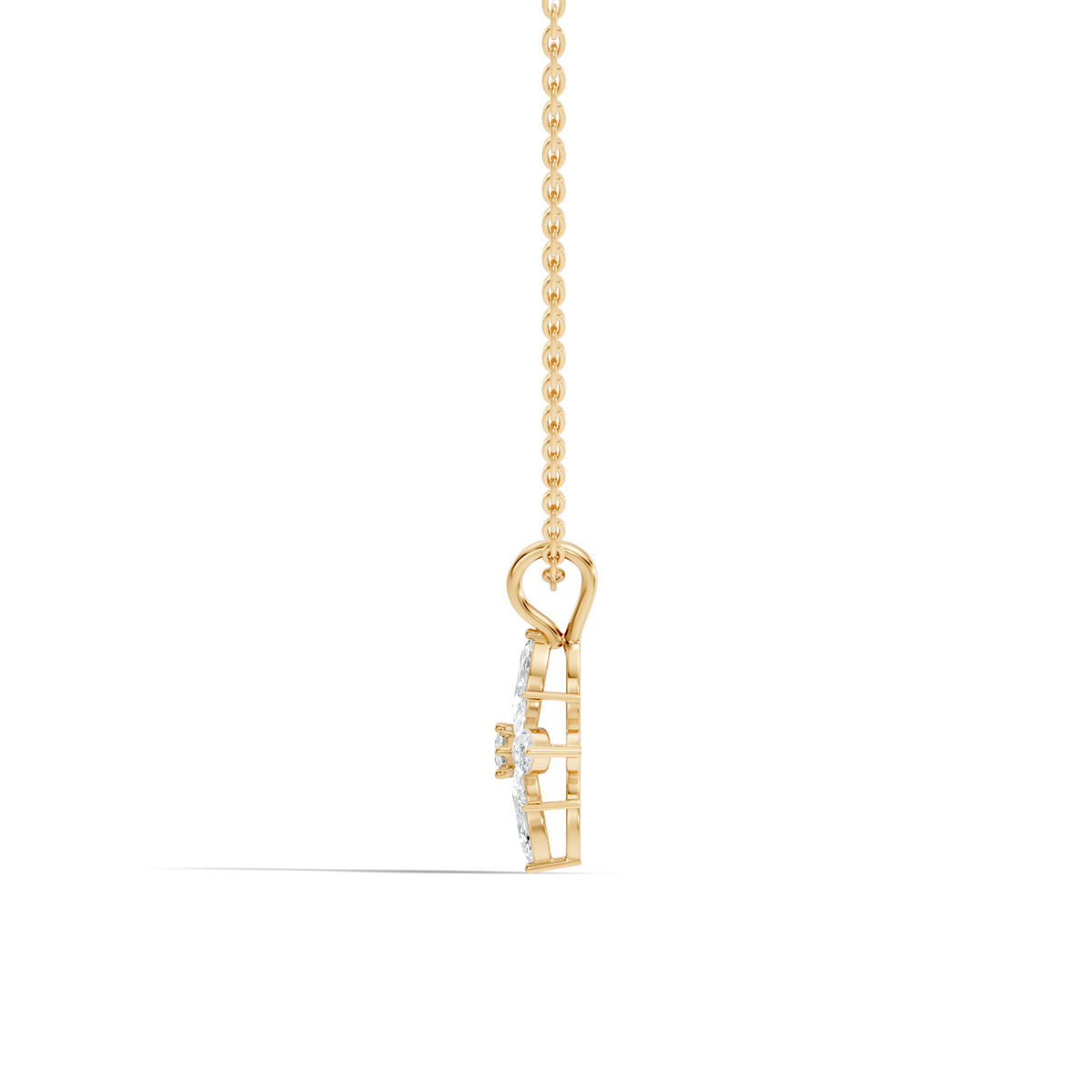 Timeless 14K Gold Marquise Cut Diamond Necklace Vintage Inspired Anniversary Gift For Her - HIGHCARAT DIAMONDS