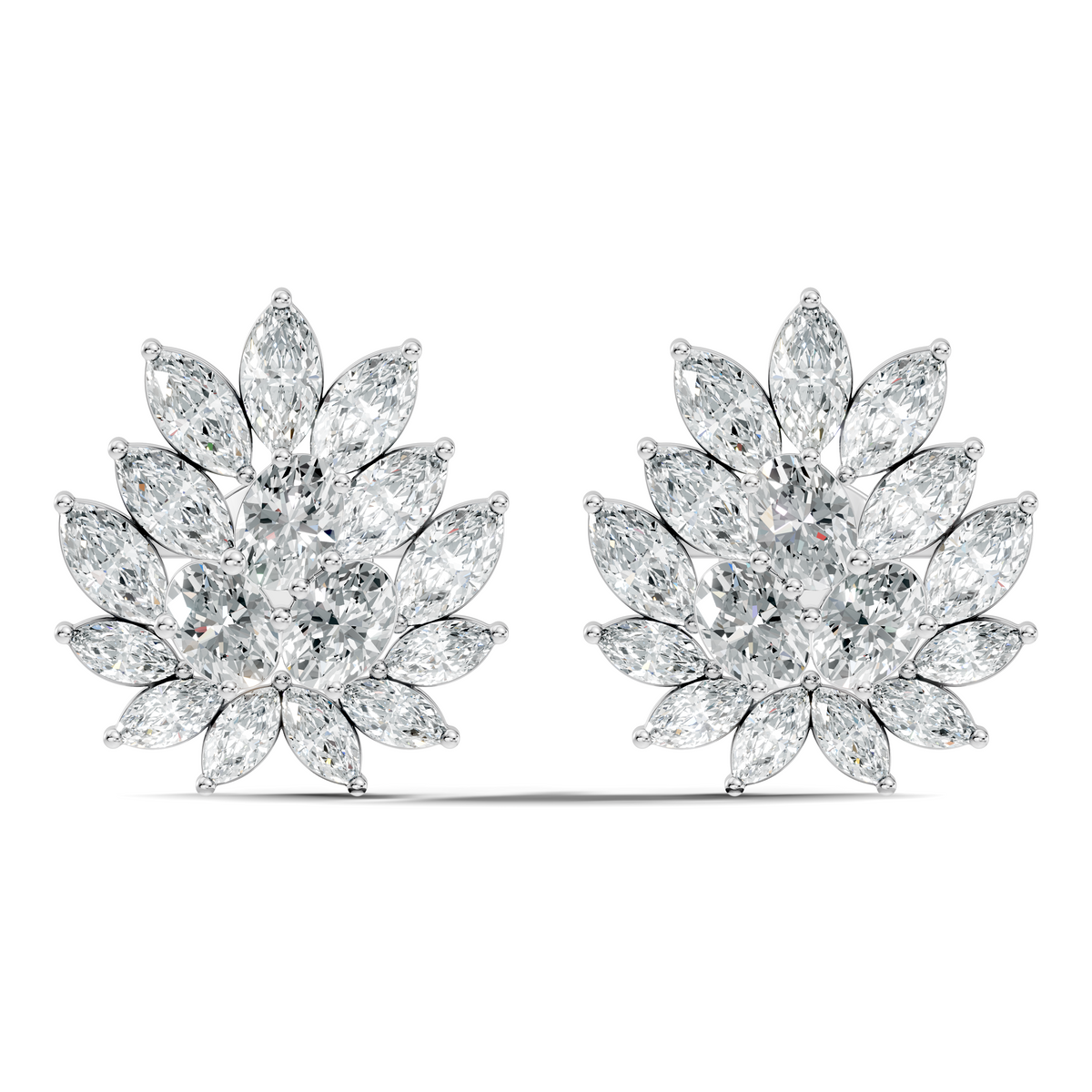 2.72 Ct Lab Grown and Natural Diamond Marquise & Oval Shape Diamond Dazzling Daily Wear Diamond Earrings - HIGHCARAT DIAMONDS