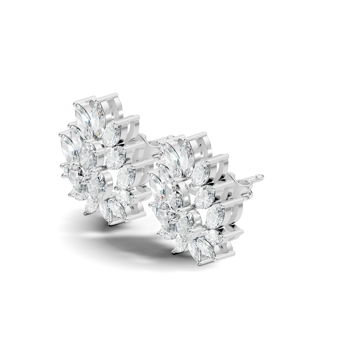 2.72 Ct Lab Grown and Natural Diamond Marquise & Oval Shape Diamond Dazzling Daily Wear Diamond Earrings - HIGHCARAT DIAMONDS