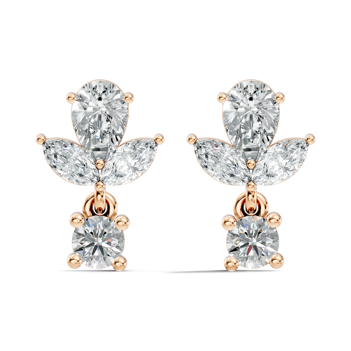 1.51 CT Marquise & Pear Shape Lab Grown Diamond New Vintage Elegance tear drop stud Diamond Earring For Women's - HIGHCARAT DIAMONDS