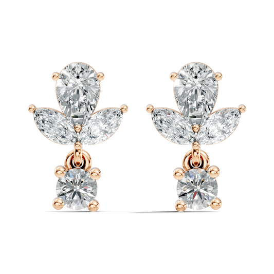 1.51 CT Marquise & Pear Shape Lab Grown Diamond New Vintage Elegance tear drop stud Diamond Earring For Women's - HIGHCARAT DIAMONDS