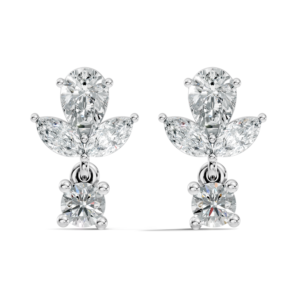 1.51 CT Marquise & Pear Shape Lab Grown Diamond New Vintage Elegance tear drop stud Diamond Earring For Women's - HIGHCARAT DIAMONDS