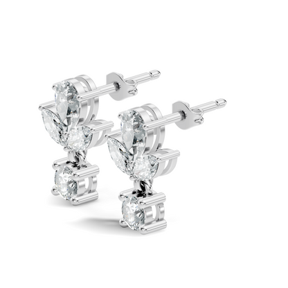 1.51 CT Marquise & Pear Shape Lab Grown Diamond New Vintage Elegance tear drop stud Diamond Earring For Women's - HIGHCARAT DIAMONDS