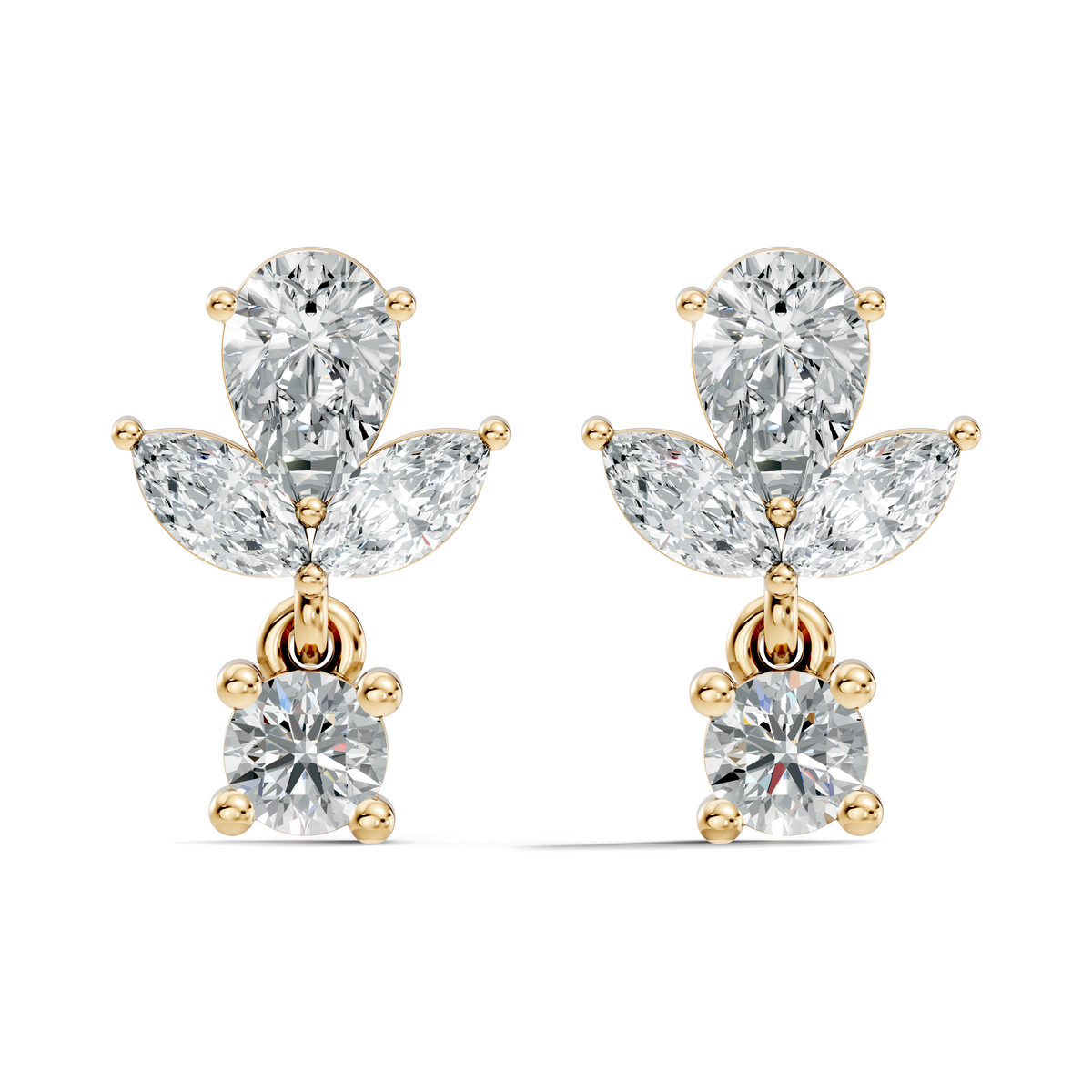 1.51 CT Marquise & Pear Shape Lab Grown Diamond New Vintage Elegance tear drop stud Diamond Earring For Women's - HIGHCARAT DIAMONDS