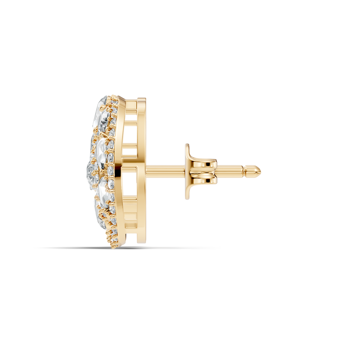 Vintage Marquise and Pear Diamond Stud Earrings In 18K Solid Yellow Gold For Her - HIGHCARAT DIAMONDS