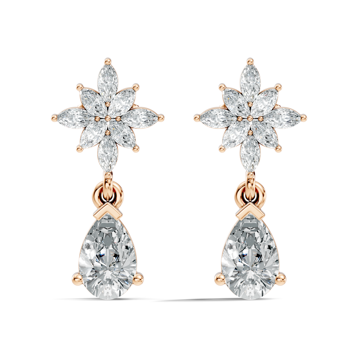 1.35 CT Pear Or Marquise Cut Diamond Tear Drop Earring Vintage Inspired Stud Earrings For Her - HIGHCARAT DIAMONDS