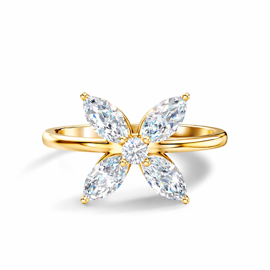 Round and Marquise Cut Lab Grown and Natural Diamond Vintage Minimalist Stunning Ring For Women's - HIGHCARAT DIAMONDS