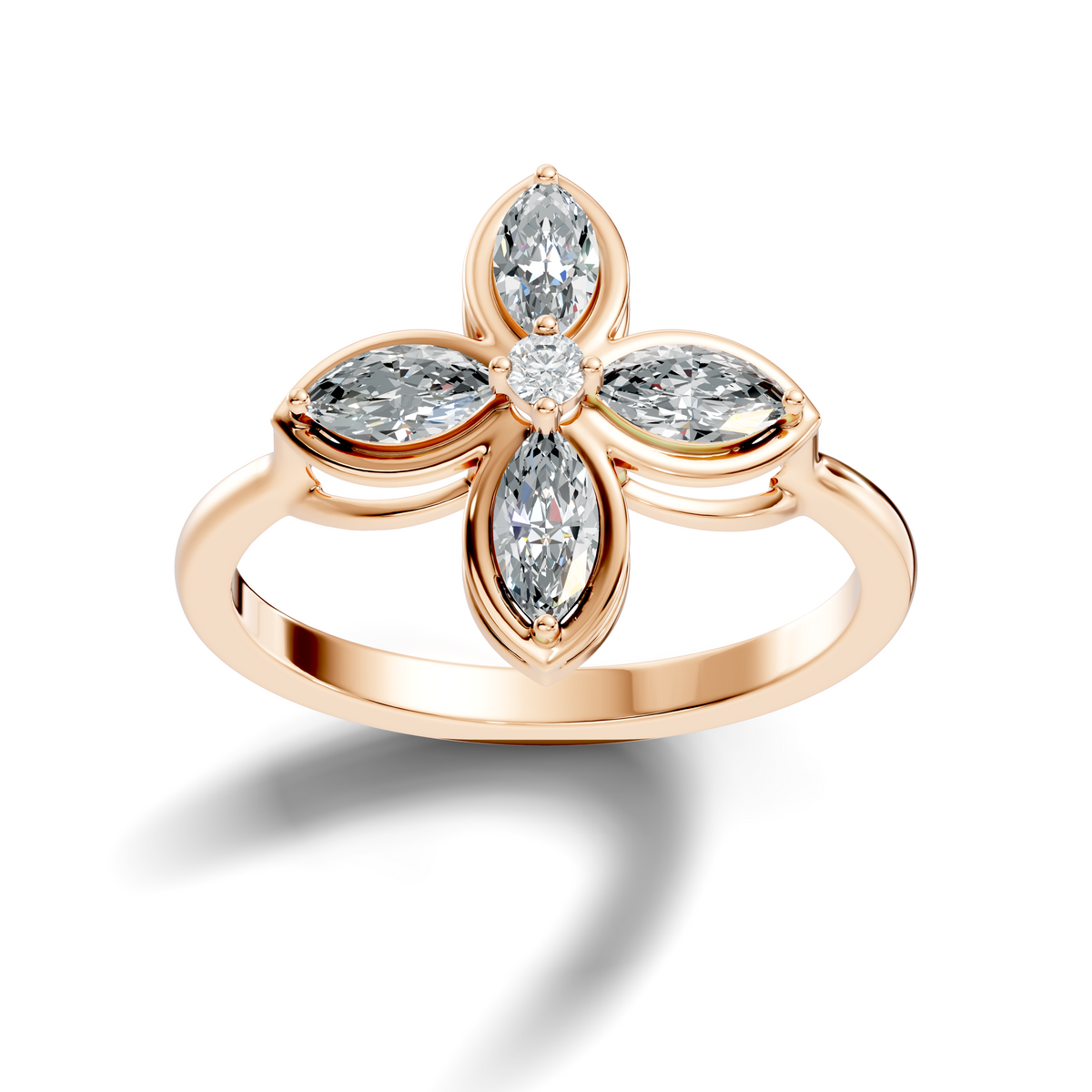 Marquise and Round Cut High Quality Diamond Vintage Bezel Set Dainty Cluster Party Wear Ring For Women's - HIGHCARAT DIAMONDS
