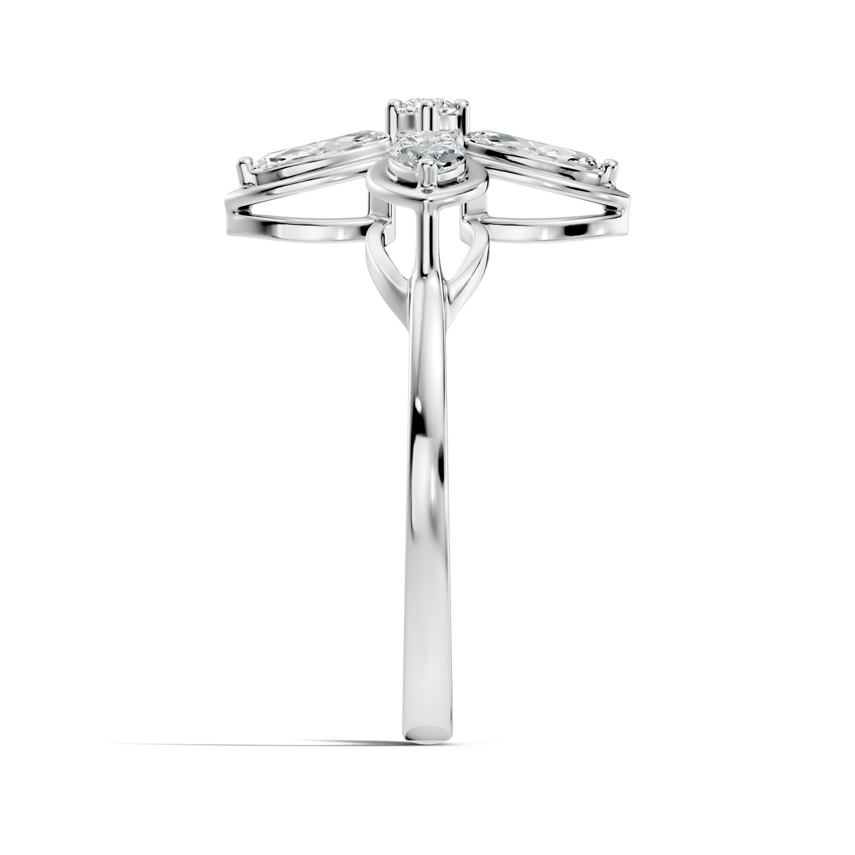 Marquise and Round Cut High Quality Diamond Vintage Bezel Set Dainty Cluster Party Wear Ring For Women's - HIGHCARAT DIAMONDS