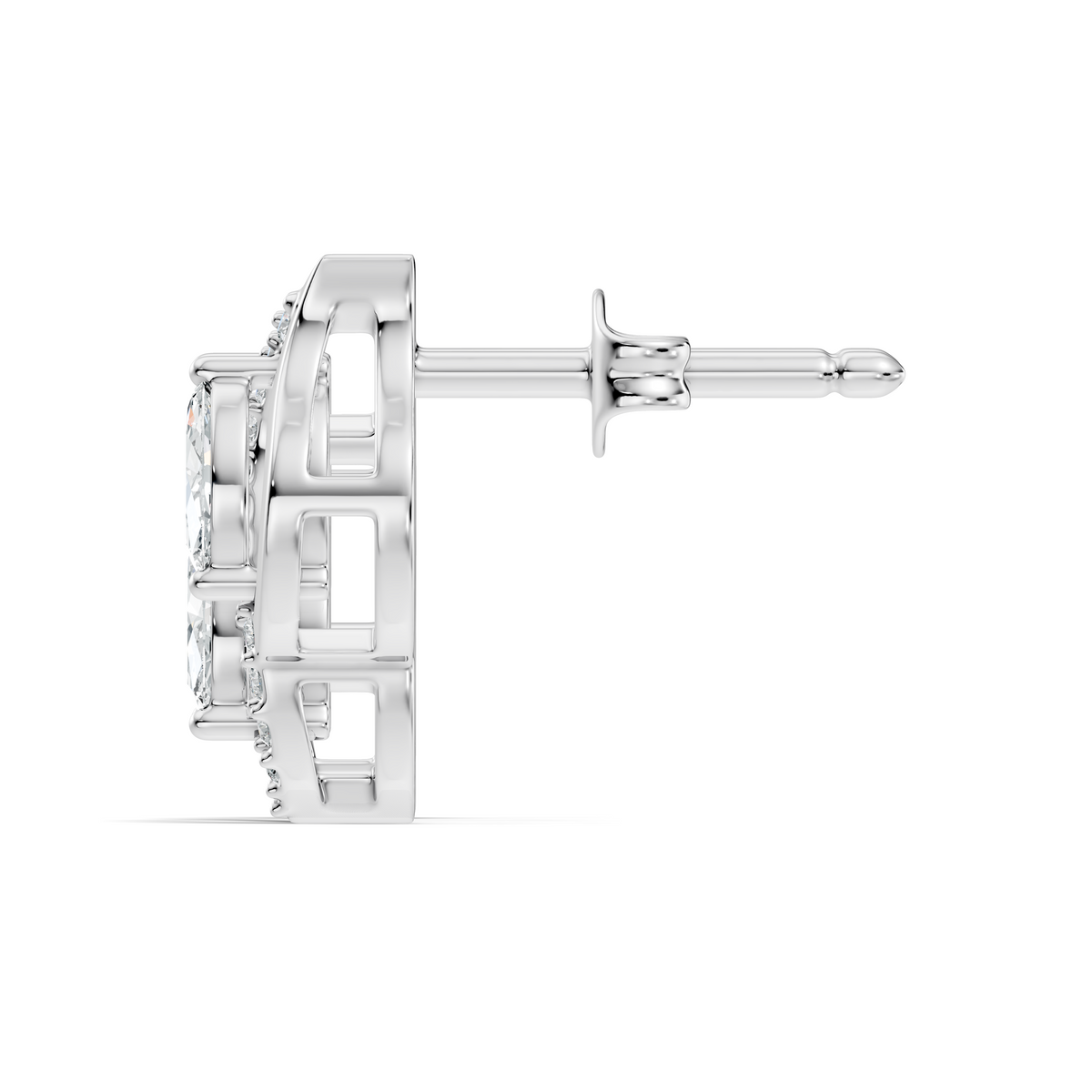 Marquise And Round Cut Lab Grown Diamond Earring Antique Delicate Daily wear Stud Earring For Women's - HIGHCARAT DIAMONDS