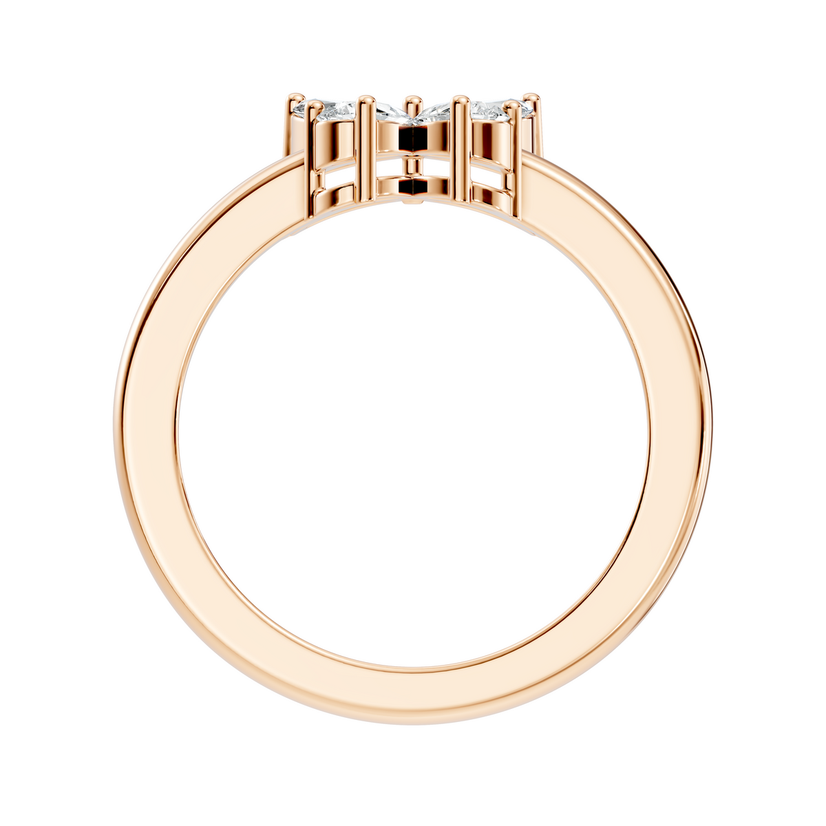 Marquise and Pear Cut Lab Grown Diamond Unique Butterfly Shape Dainty Prong Set Daily Wear Ring For Her - HIGHCARAT DIAMONDS