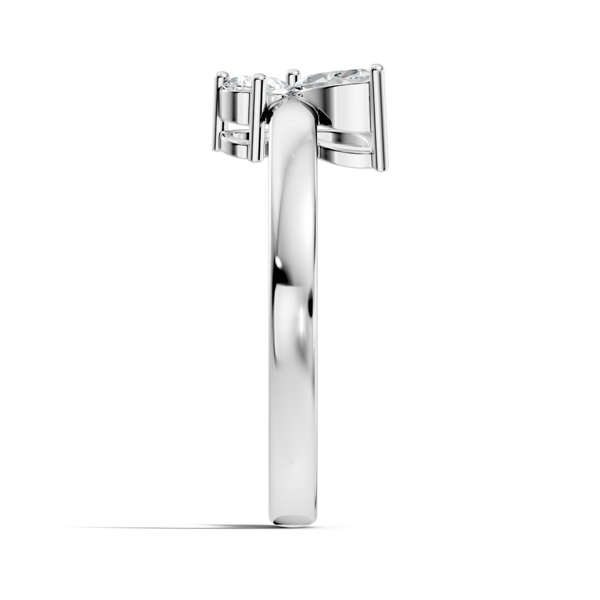 Marquise and Pear Cut Lab Grown Diamond Unique Butterfly Shape Dainty Prong Set Daily Wear Ring For Her - HIGHCARAT DIAMONDS