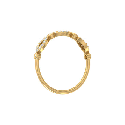 Marquise and Round Diamond Wedding Band Ring Stackable Design for Women in 14 KT Solid Gold - HIGHCARAT DIAMONDS