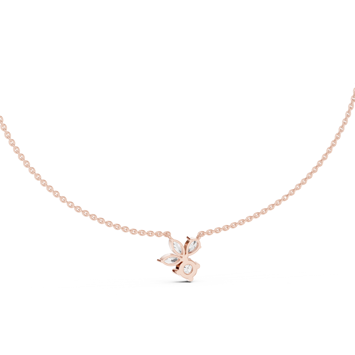 2.21 Carat Marquise ,Pear & Round Shape Lab Grown  Solitaire Vintage Four Stone Diamond Necklace For Party Wear Look - HIGHCARAT DIAMONDS