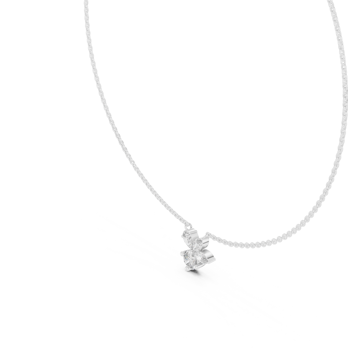 2.21 Carat Marquise ,Pear & Round Shape Lab Grown  Solitaire Vintage Four Stone Diamond Necklace For Party Wear Look - HIGHCARAT DIAMONDS