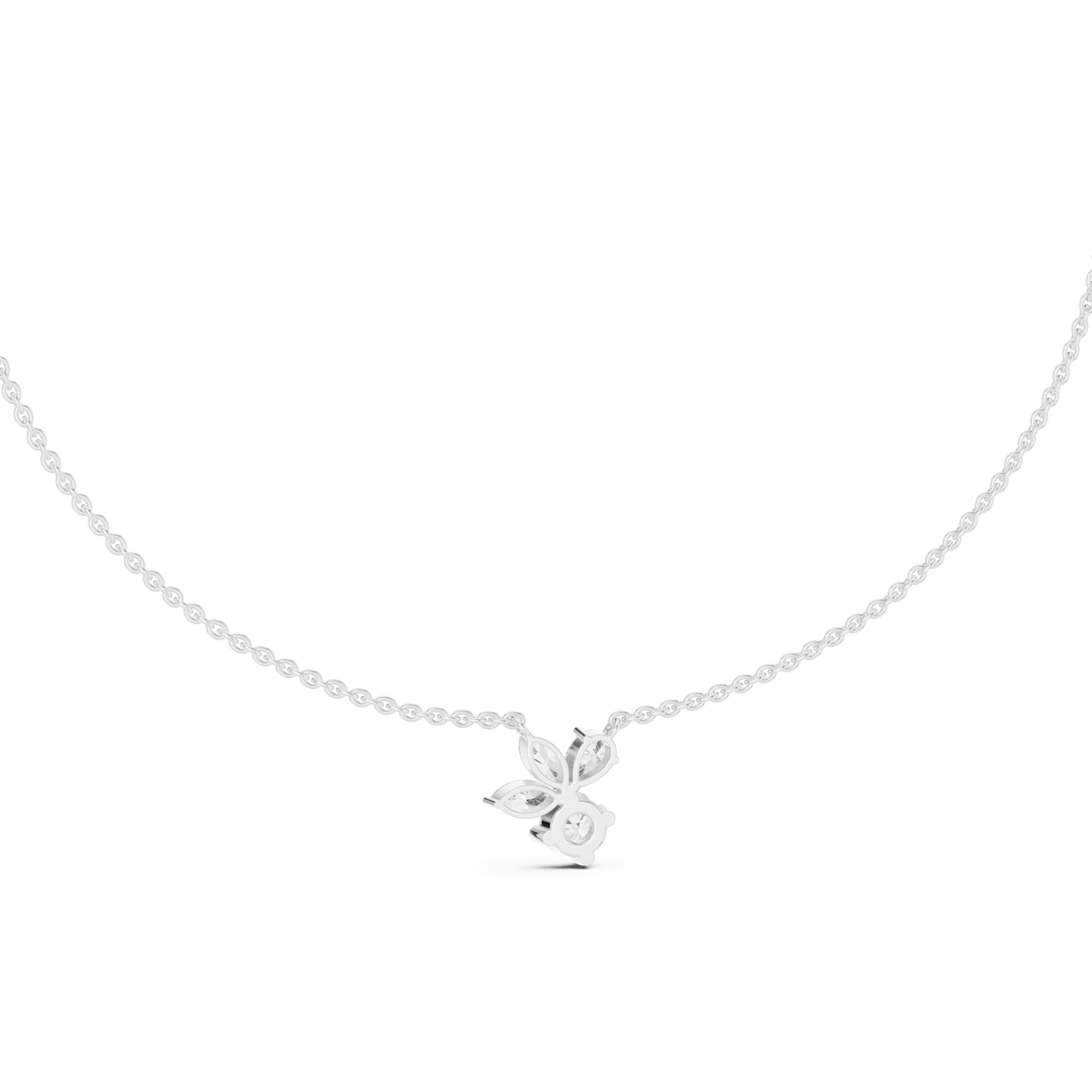2.21 Carat Marquise ,Pear & Round Shape Lab Grown  Solitaire Vintage Four Stone Diamond Necklace For Party Wear Look - HIGHCARAT DIAMONDS