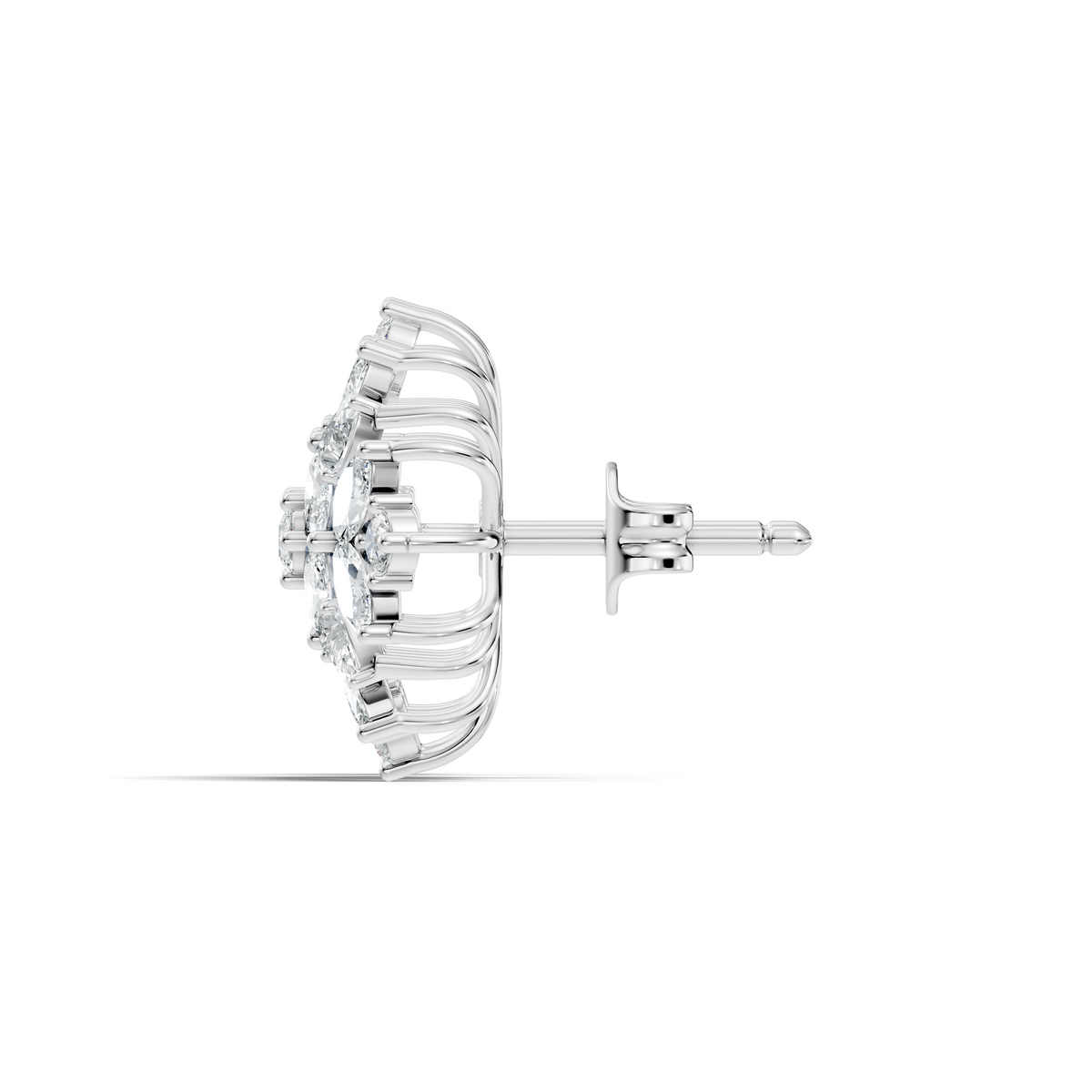 Stunning Vintage Diamond Studs Marquise & Round Cut Perfect Women's Gift - HIGHCARAT DIAMONDS