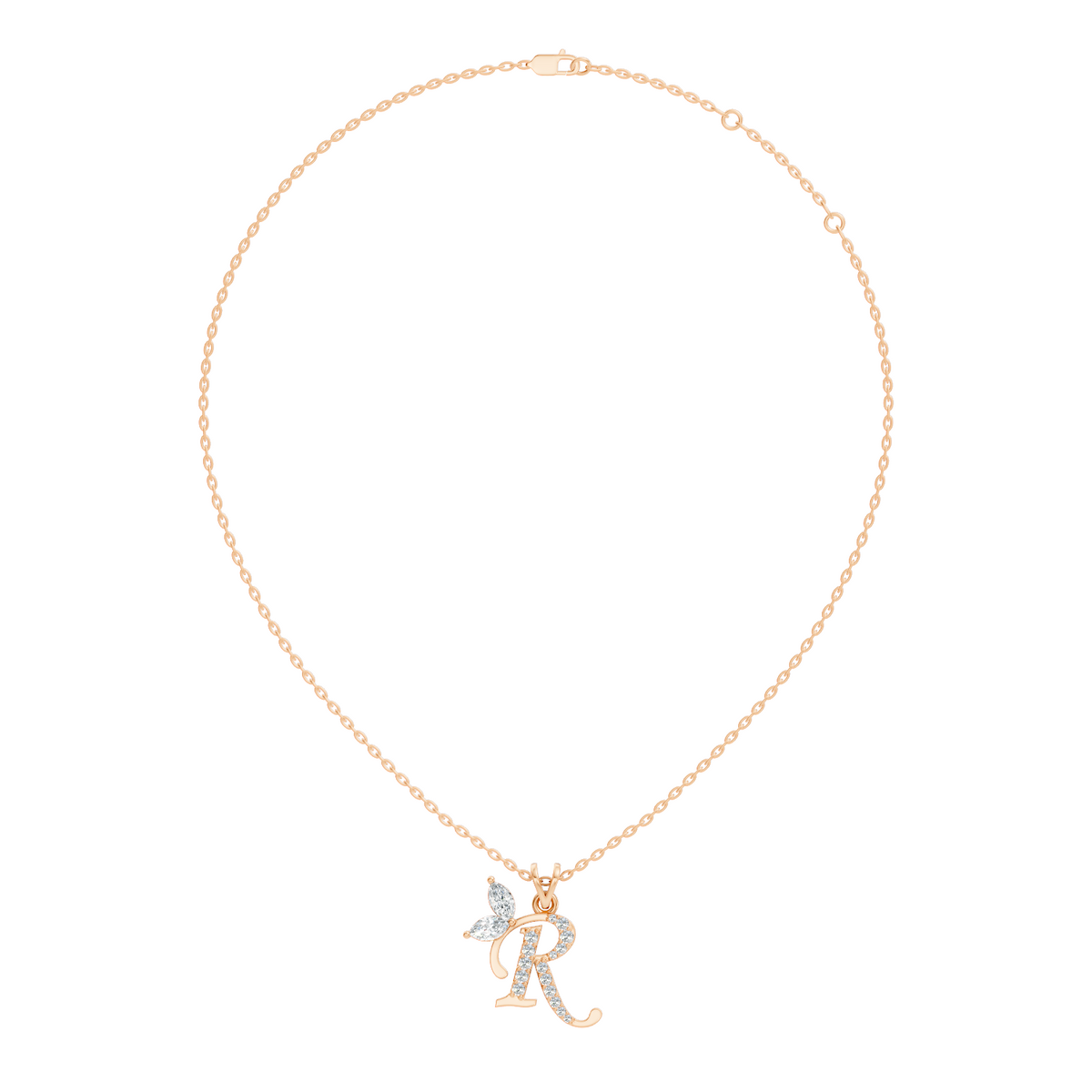 Handcrafted Elegant Diamond Letter Necklace In 14K Solid White Gold Pendant For Her - HIGHCARAT DIAMONDS