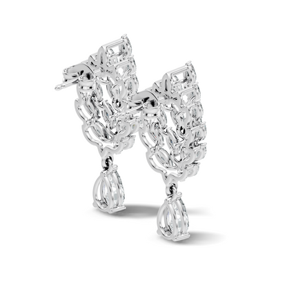 Marquise & Pear Shape 4.80 Ct 18k Solid Gold Sparkling Shinny  Vintage Style Party Wear Diamond Earrings - HIGHCARAT DIAMONDS