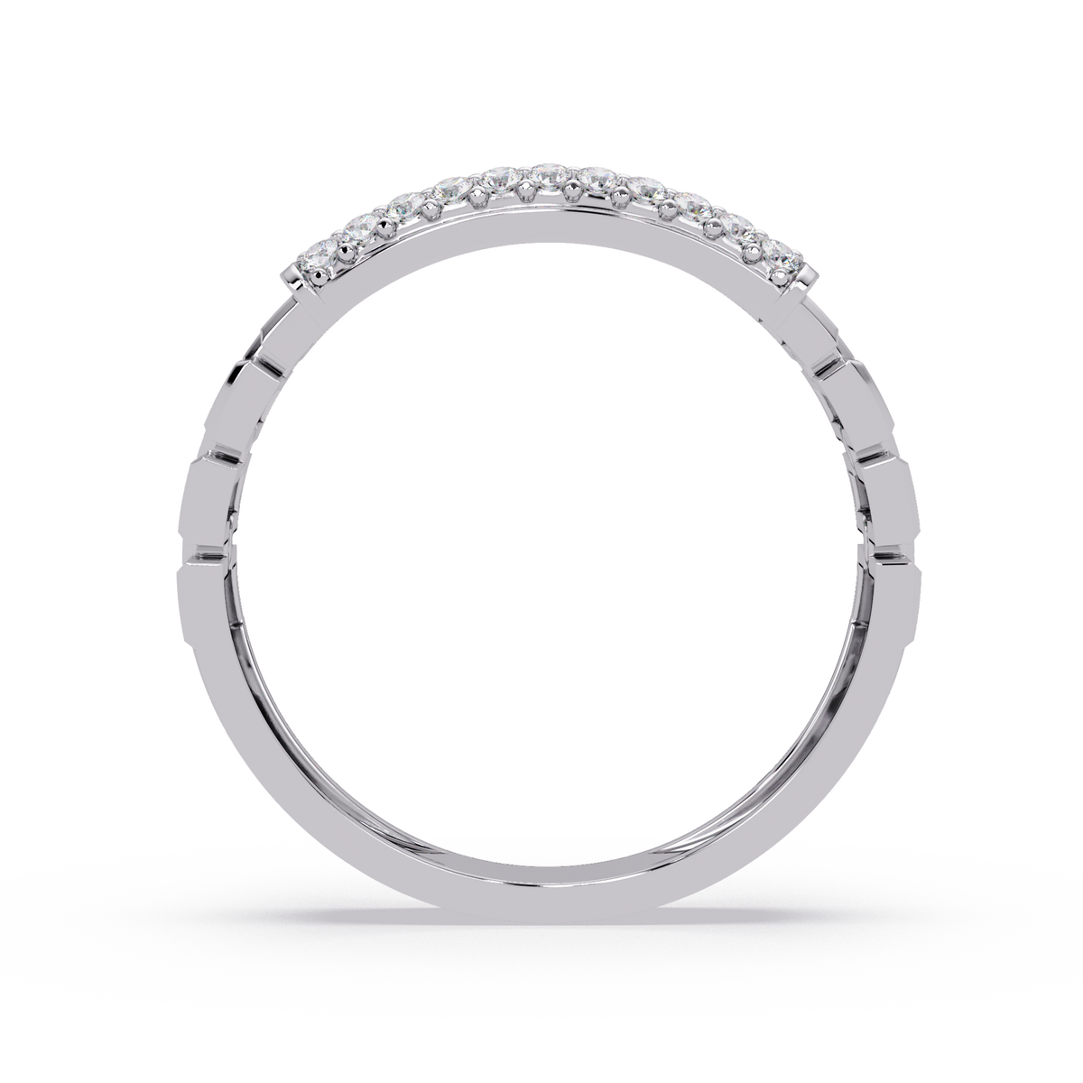 Micro Pave Lab Grown Diamond Block Ring - HIGHCARAT DIAMONDS