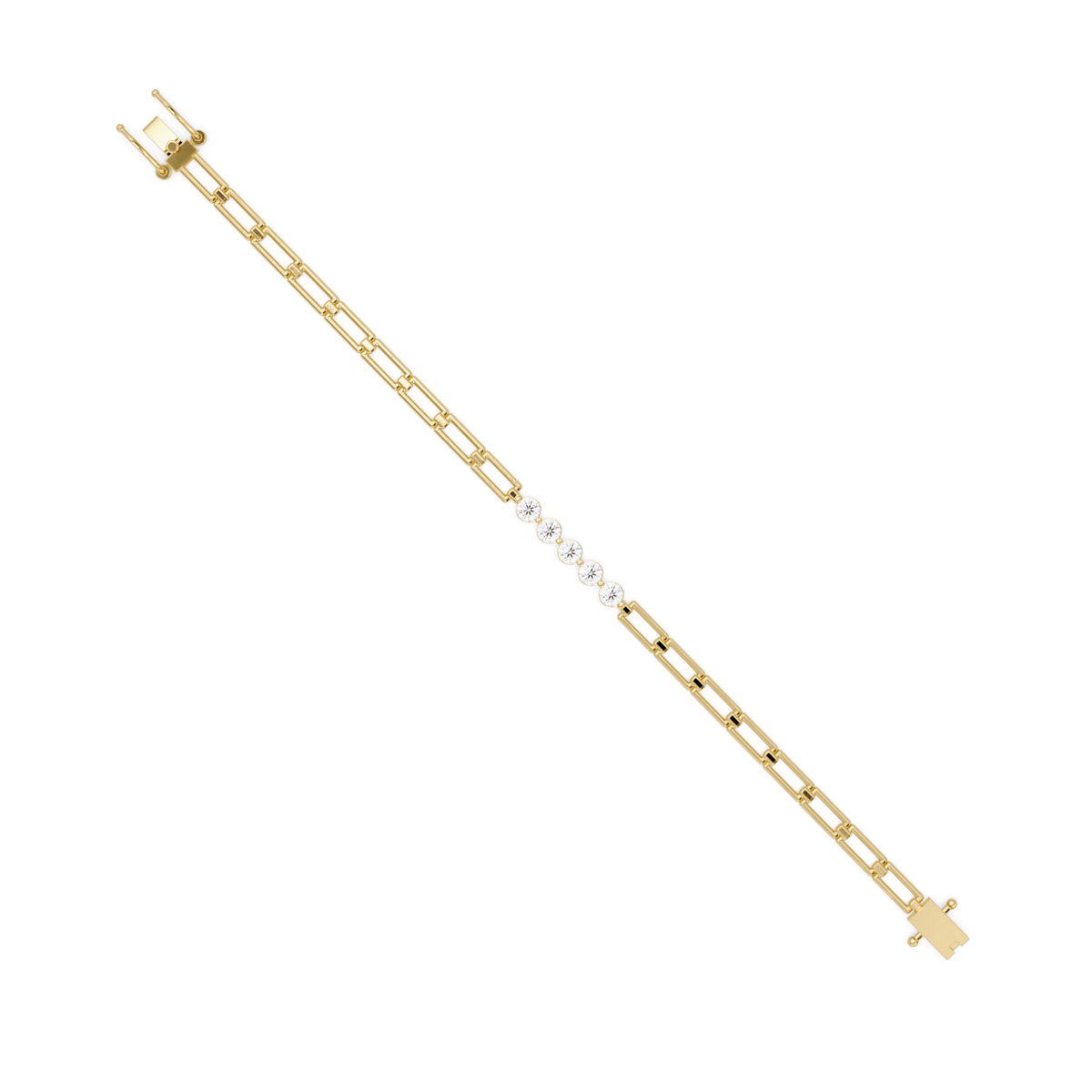 Minimal Five Stone Lab Grown Diamond Link Bracelet - HIGHCARAT DIAMONDS