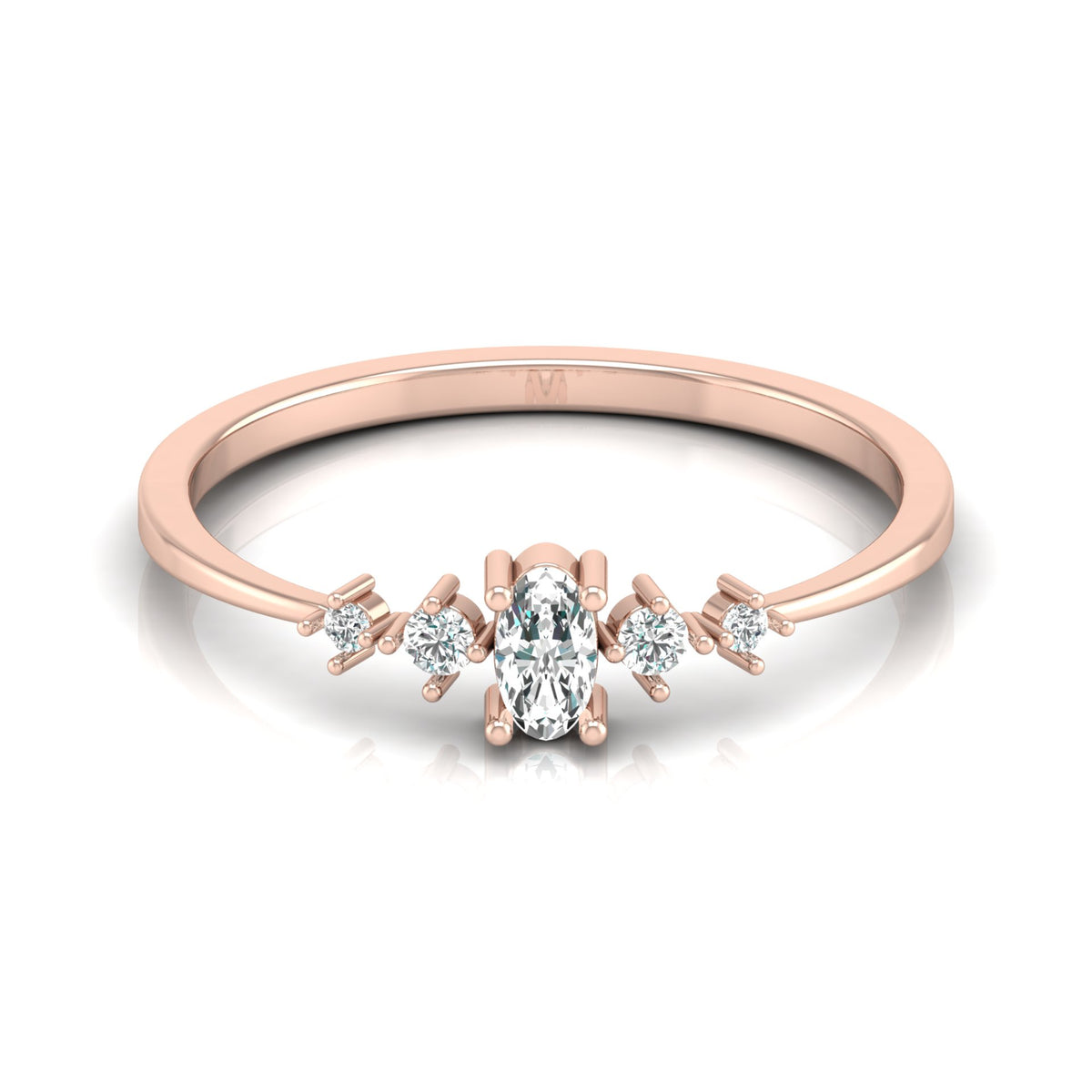 Minimalist 0.17 CT Round And Oval Labgrown Diamond Stackable  Band Ring For Women's - HIGHCARAT DIAMONDS