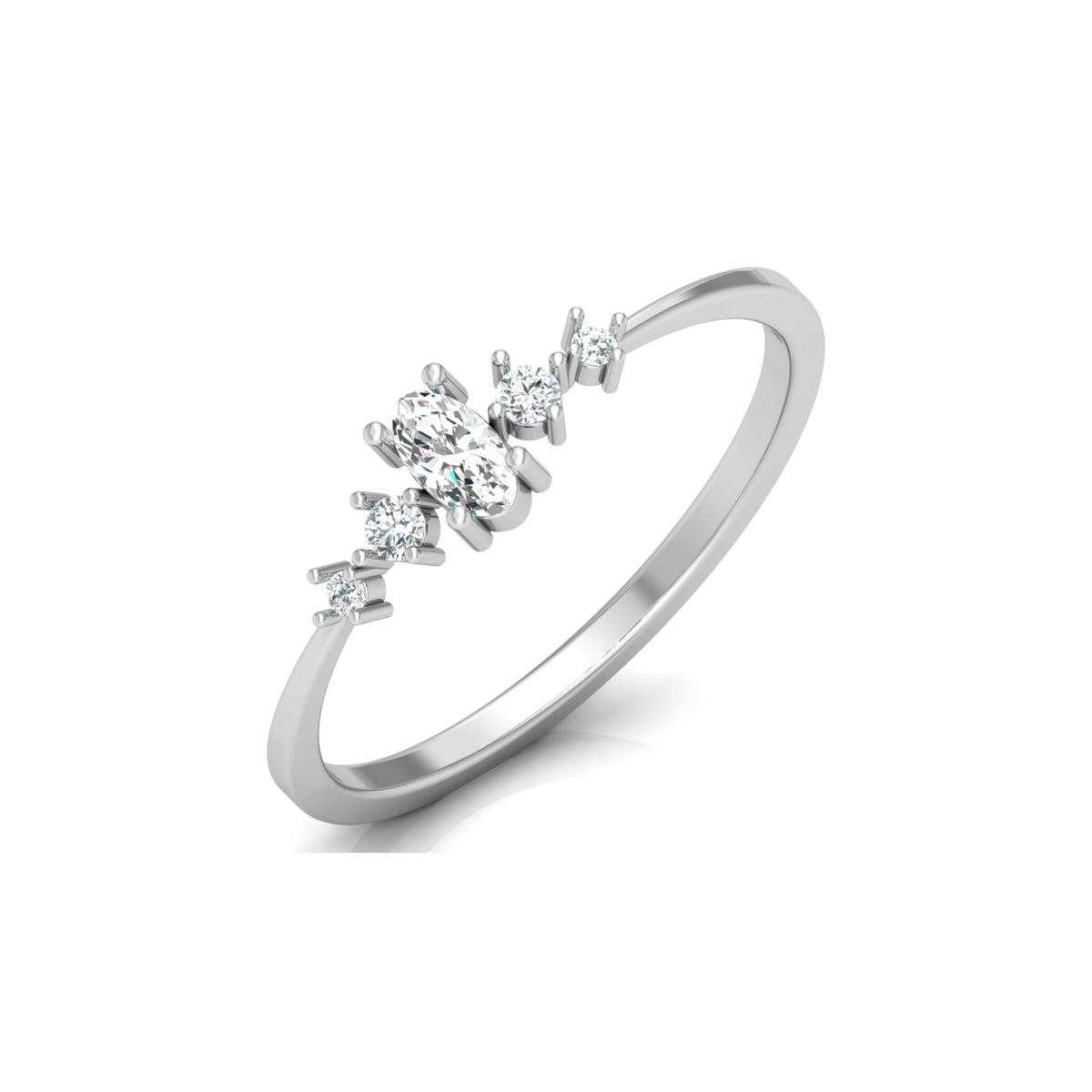Minimalist 0.17 CT Round And Oval Labgrown Diamond Stackable  Band Ring For Women's - HIGHCARAT DIAMONDS