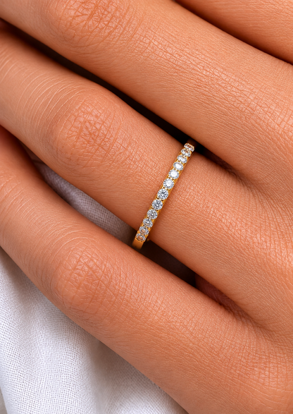 Minimalist Eternity Band Ring For Women's Light And Comfortable In 14K Solid Gold - HIGHCARAT DIAMONDS