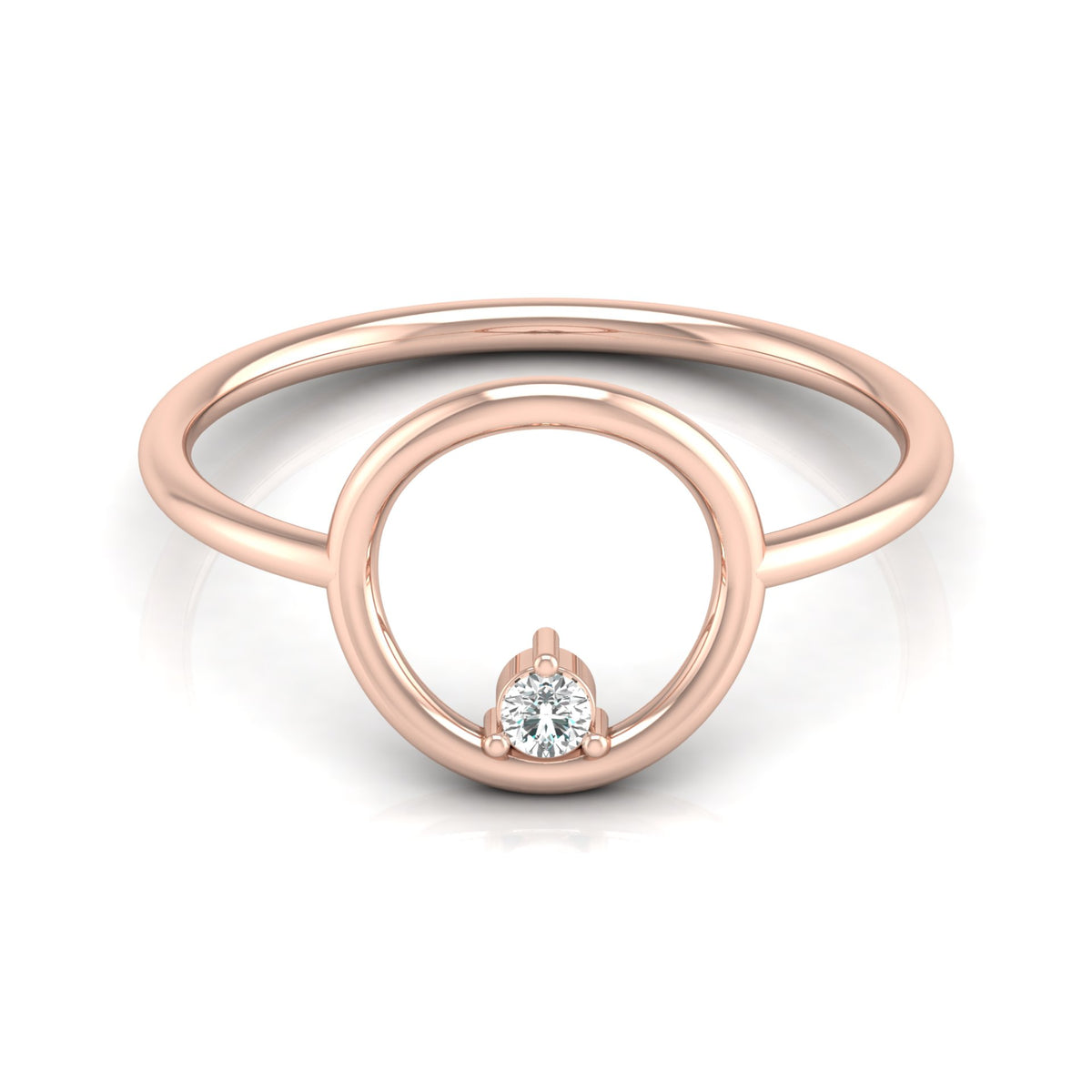 Gift Ring featuring round cut lab grown diamond in minimalist setting