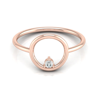 Gift Ring featuring round cut lab grown diamond in minimalist setting