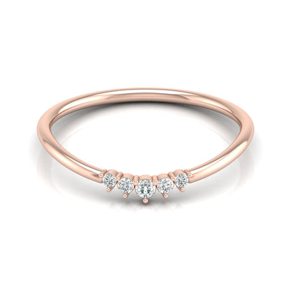 Minimalist Round Cut Diamond Ring Stunning Bridal Band Ring Set in 14 KT Solid Gold - HIGHCARAT DIAMONDS
