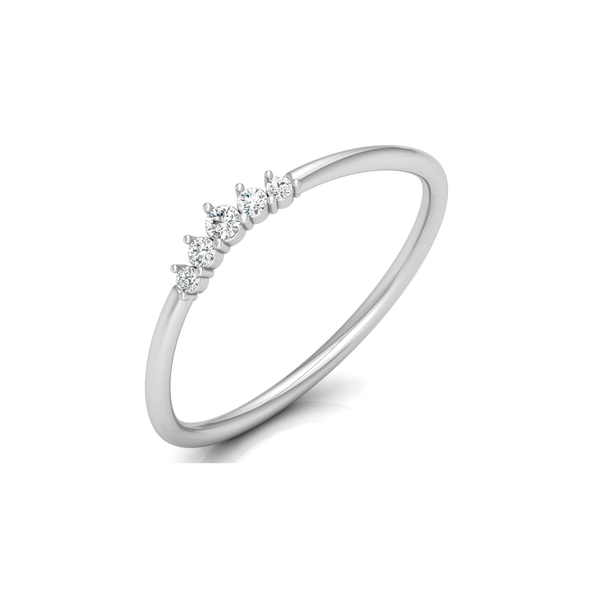 Minimalist Round Cut Diamond Ring Stunning Bridal Band Ring Set in 14 KT Solid Gold - HIGHCARAT DIAMONDS