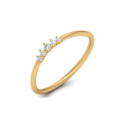 Minimalist Round Cut Diamond Ring Stunning Bridal Band Ring Set in 14 KT Solid Gold - HIGHCARAT DIAMONDS