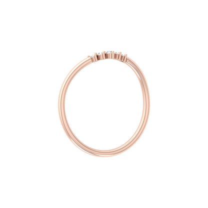 Minimalist Round Cut Diamond Ring Stunning Bridal Band Ring Set in 14 KT Solid Gold - HIGHCARAT DIAMONDS