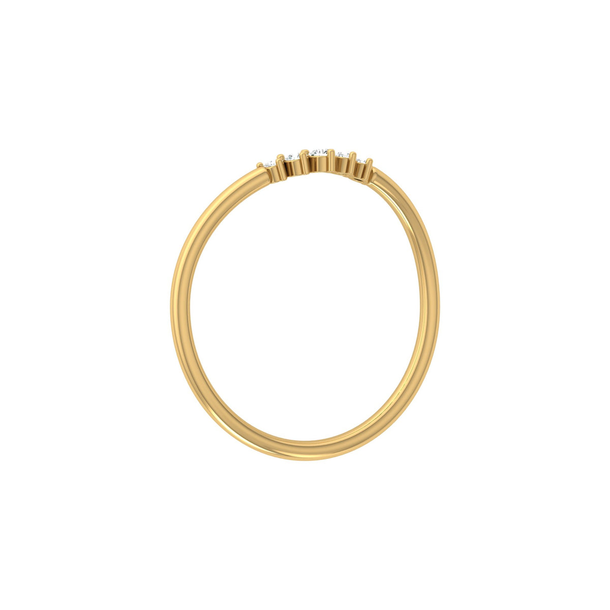 Minimalist Round Cut Diamond Ring Stunning Bridal Band Ring Set in 14 KT Solid Gold - HIGHCARAT DIAMONDS
