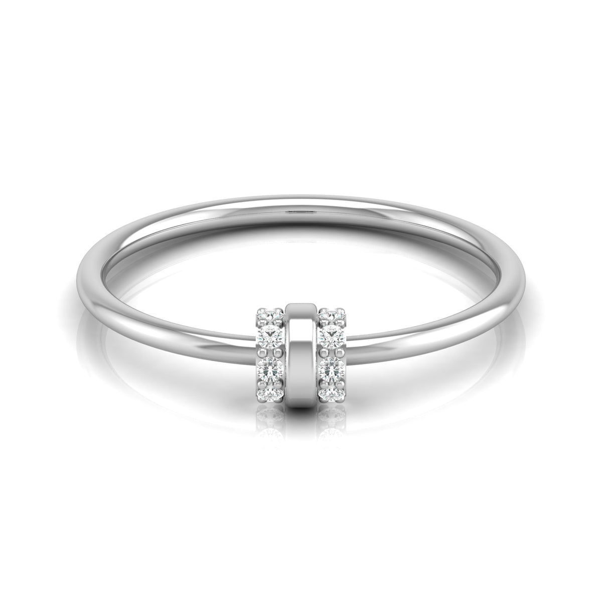 Minimalist Round Cut Diamond Ring for Her Elegant Everyday Jewelry in 10K Solid Gold - HIGHCARAT DIAMONDS