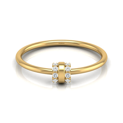 Minimalist Round Cut Diamond Ring for Her Elegant Everyday Jewelry in 10K Solid Gold - HIGHCARAT DIAMONDS