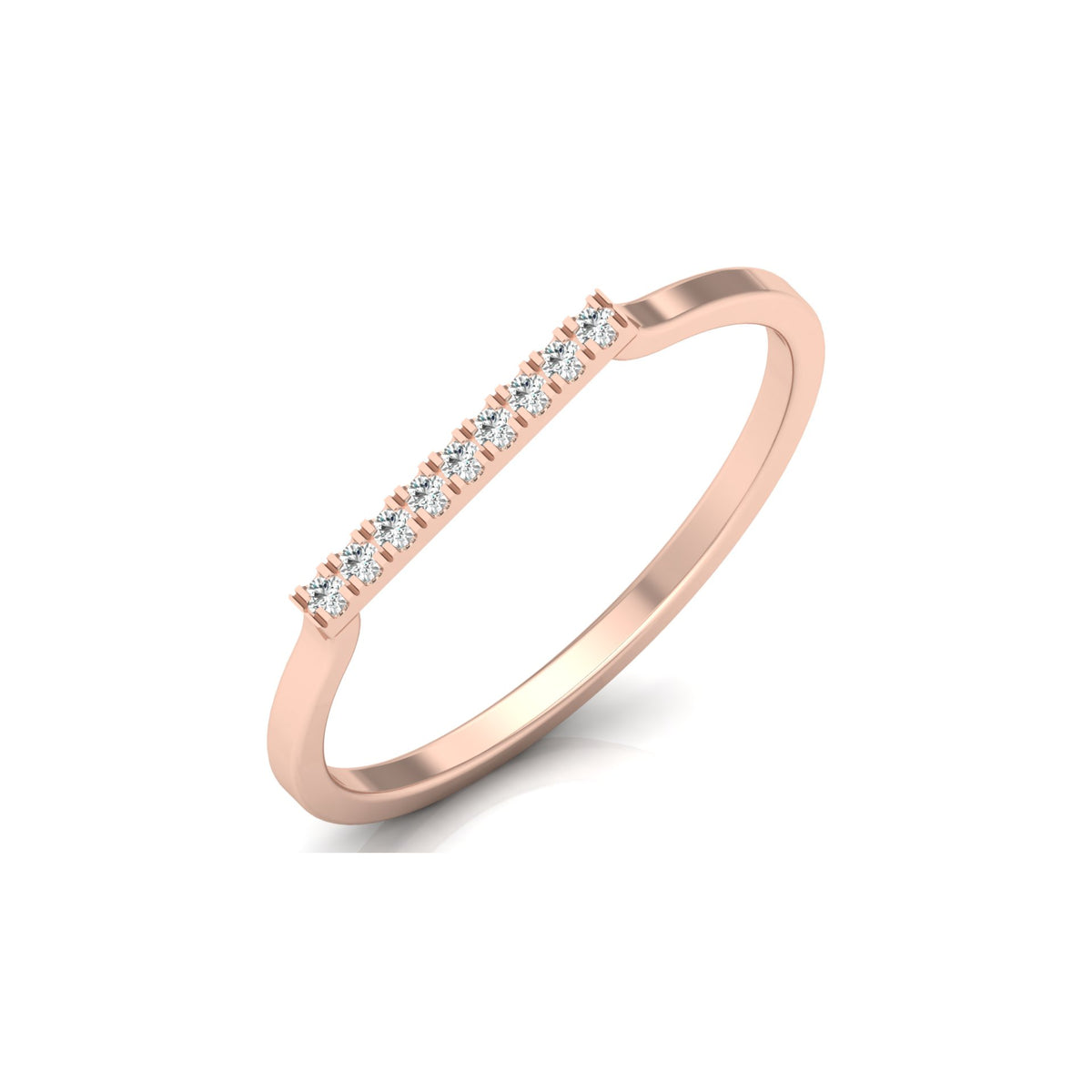 Minimalist Round Diamond Wedding Band Ring Perfect Jewelry For Women In 14 K Solid Gold - HIGHCARAT DIAMONDS