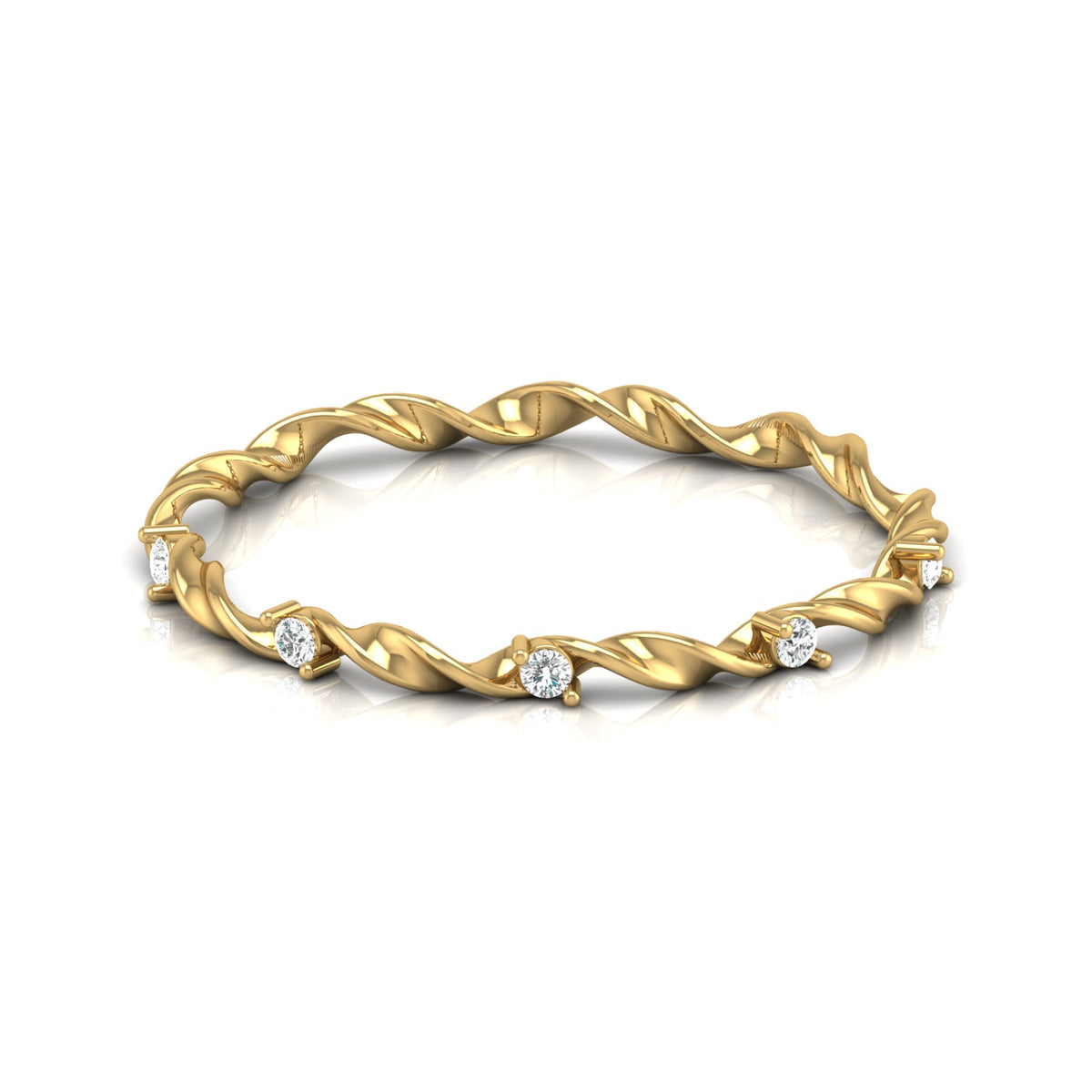 Minimalist Round Lab Or Natural Diamond Band Ring In 14 KT Solid Gold Ecofriendly gift For Women's - HIGHCARAT DIAMONDS