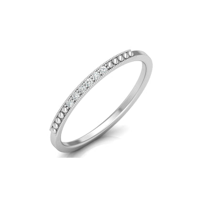 Minimalist Round Shaped Diamond Wedding Band Ring In 18K Solid Gold For Women's - HIGHCARAT DIAMONDS