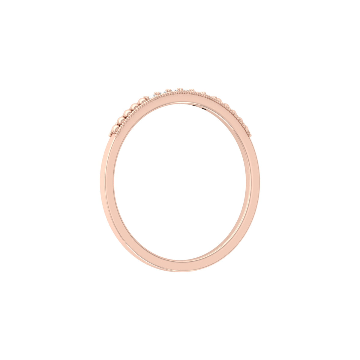 Minimalist Round Shaped Diamond Wedding Band Ring In 18K Solid Gold For Women's - HIGHCARAT DIAMONDS