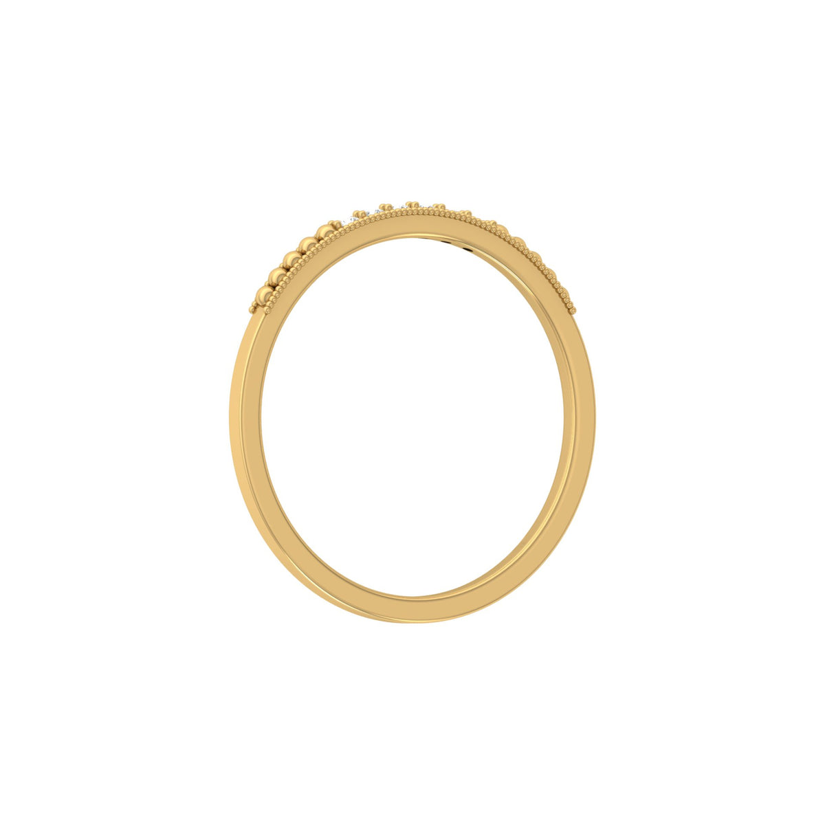 Minimalist Round Shaped Diamond Wedding Band Ring In 18K Solid Gold For Women's - HIGHCARAT DIAMONDS