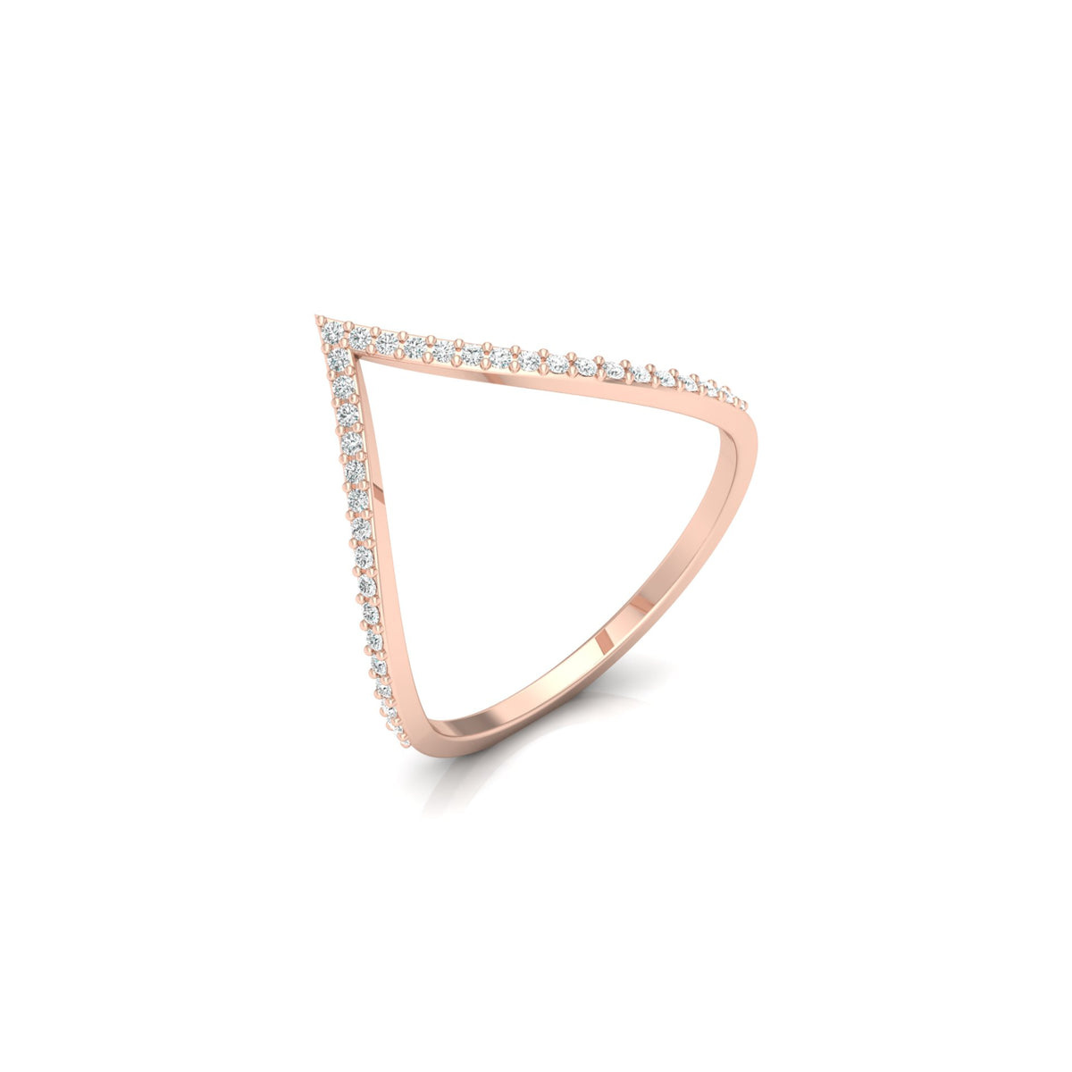 Minimalist V-Shaped Round Diamond Bridal Band Ring For Her In 18K  Gold Lab-Grown or Natural - HIGHCARAT DIAMONDS