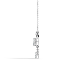 Labgrown Diamond Accent Halo Pendant Necklace With Round Cut in 14k Gold Teardrop Design - HIGHCARAT DIAMONDS