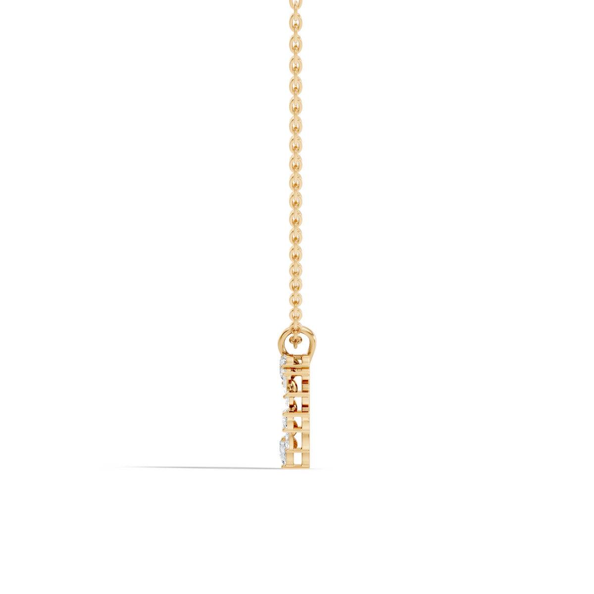 Princess Cut Diamond Necklace Pendant In 14K Solid Gold Anniversary Gift - HIGHCARAT DIAMONDS