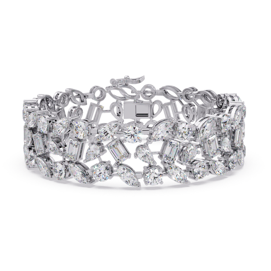 Mixed Shape Lab grown Diamond Wide Bracelet - HIGHCARAT DIAMONDS