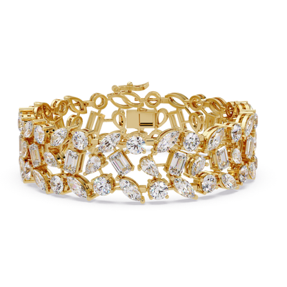 Mixed Shape Lab grown Diamond Wide Bracelet - HIGHCARAT DIAMONDS