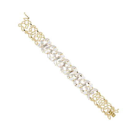 Mixed Shape Lab grown Diamond Wide Bracelet - HIGHCARAT DIAMONDS