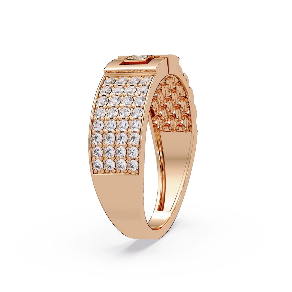 Modern Buckle Style Lab Grown Diamond Ring - HIGHCARAT DIAMONDS