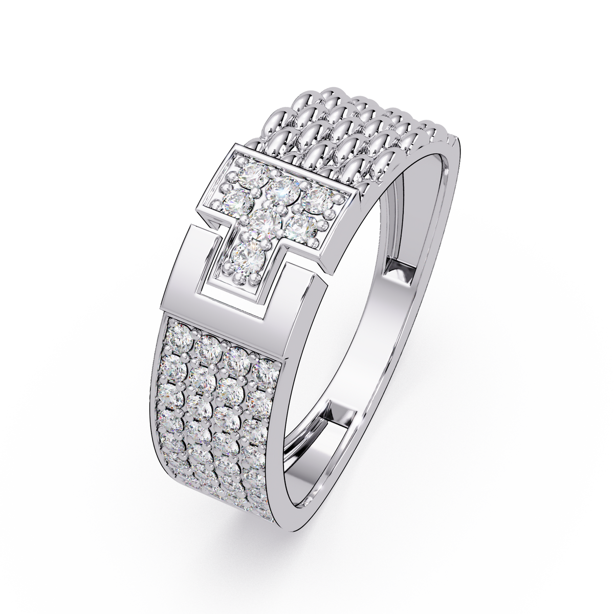Modern Buckle Style Lab Grown Diamond Ring - HIGHCARAT DIAMONDS